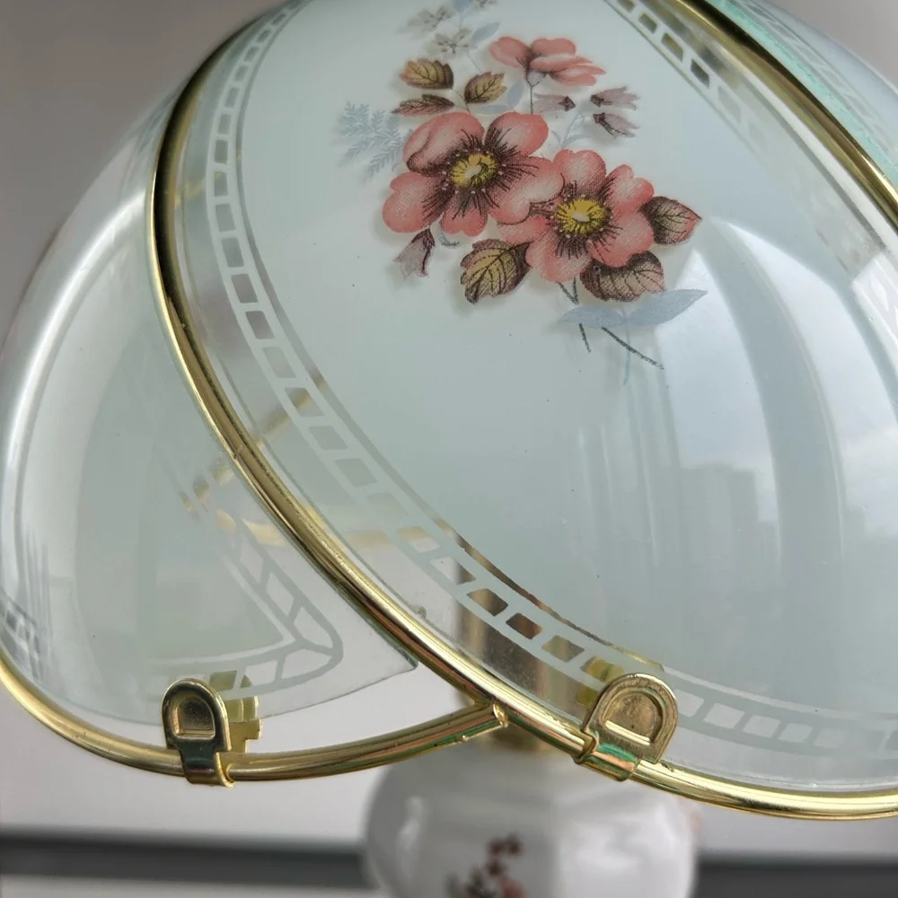 Vintage Floral Glass Touch Lamp in Tiffany Style - 1980s - Picture 7 of 13